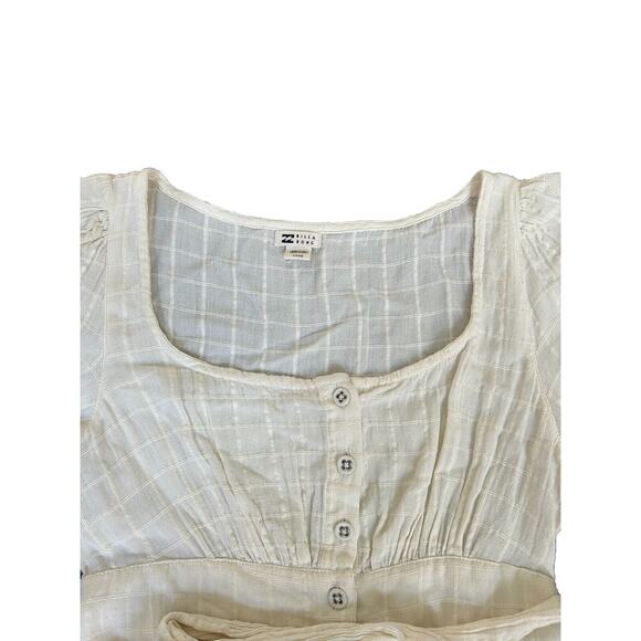Billabong Women’s Cream Sundown Dress Button‎ Down Baby Doll Dress Size S - Picture 4 of 10